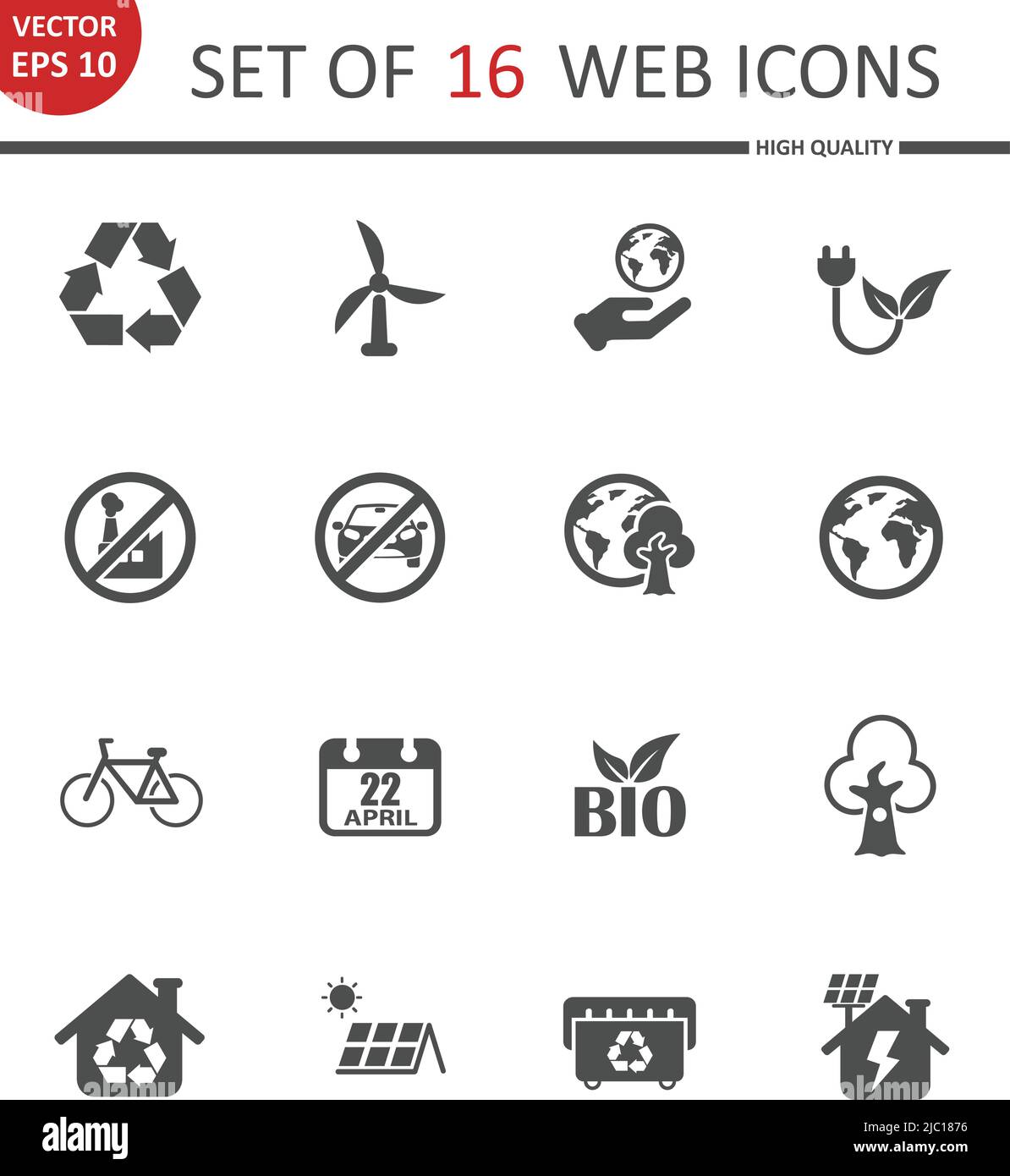 Web-Symbole für den Erdtag Stock Vektor