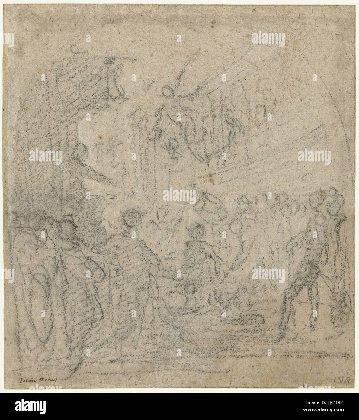 Die Folter des heiligen Laurentius, Zeichner: Cristofano Allori, (zugeschrieben), nach 1616 - 1621, Papier, H 216 mm × B 197 mm Stockfoto