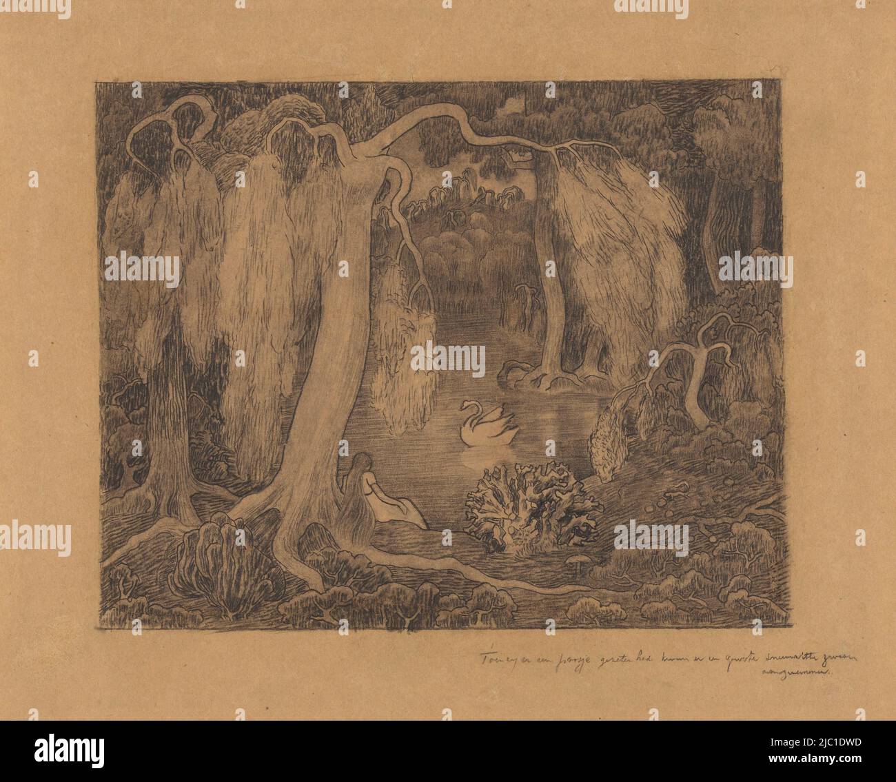 Frau am Seeufer, Zeichner: Jan Toorop, 1868 - 1928, Papier, H 308 mm × B 387 mm Stockfoto