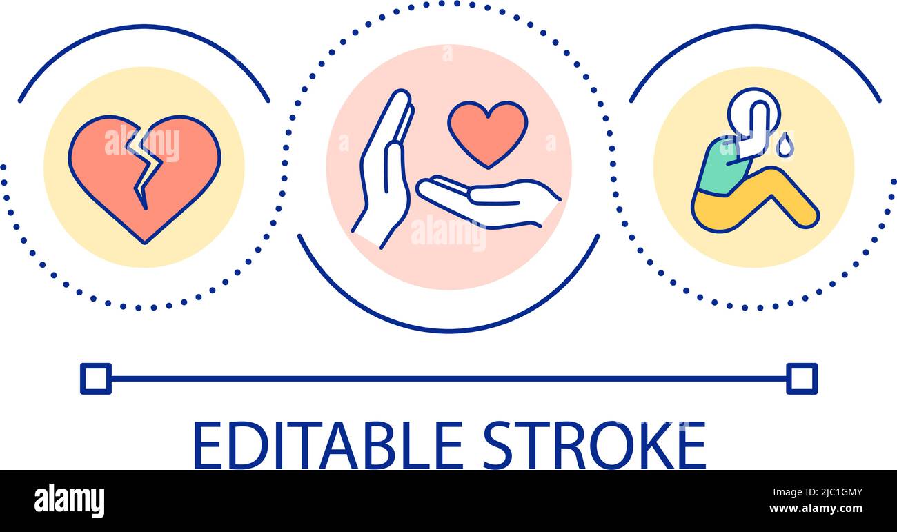 Umgang mit Ablehnung in Liebe Schleife Konzept-Symbol Stock Vektor