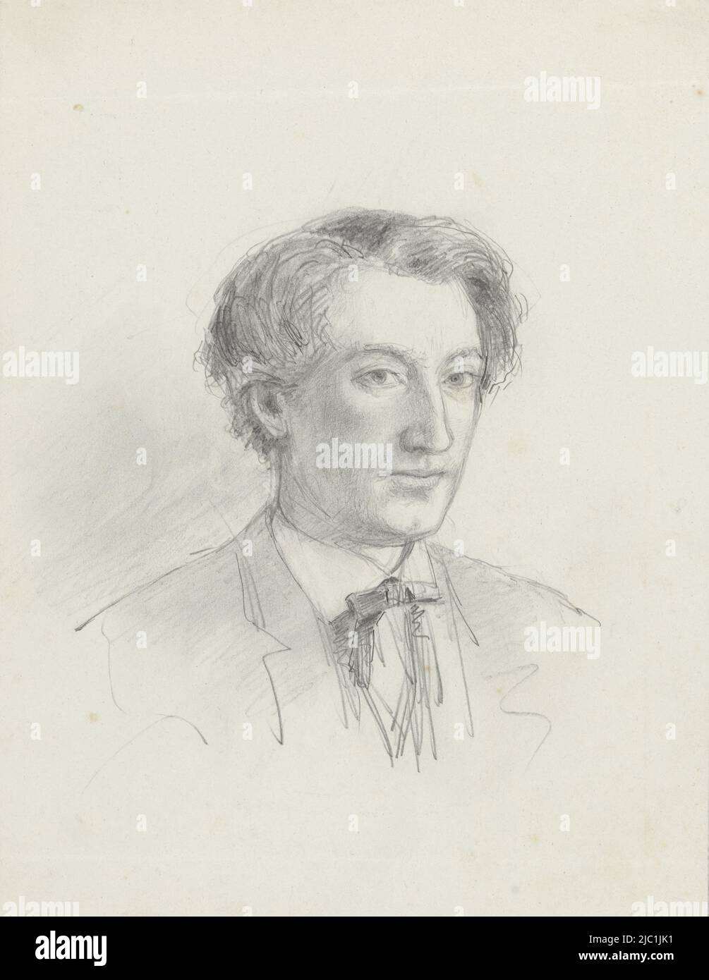 Porträt von Carel Vosmaer, Zeichnerin: Lourens Alma Tadema, Sep-1871, Papier, H 254 mm × B 198 mm Stockfoto