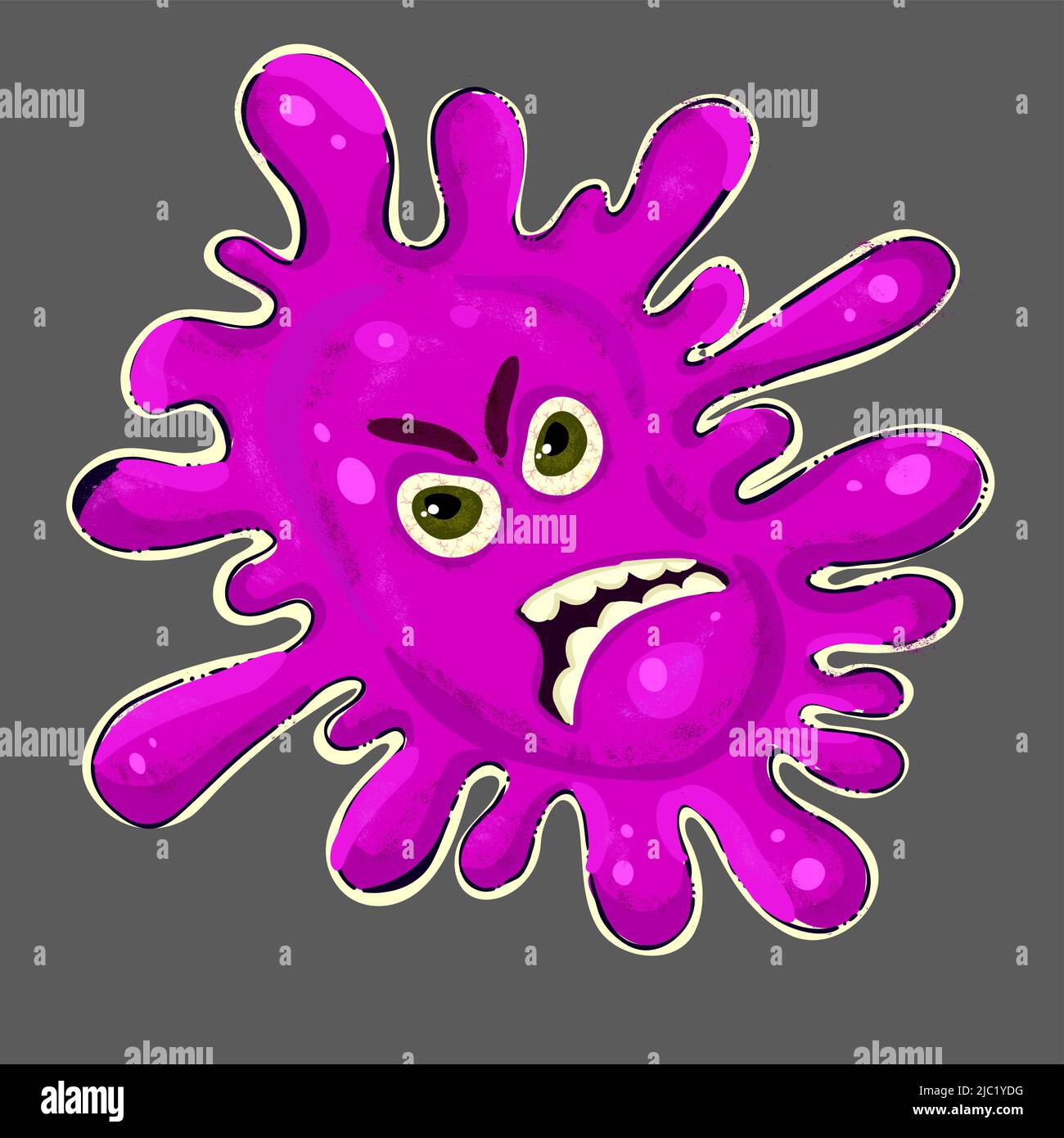 Lila Blot böses Monster. Vektorgrafik Stock Vektor