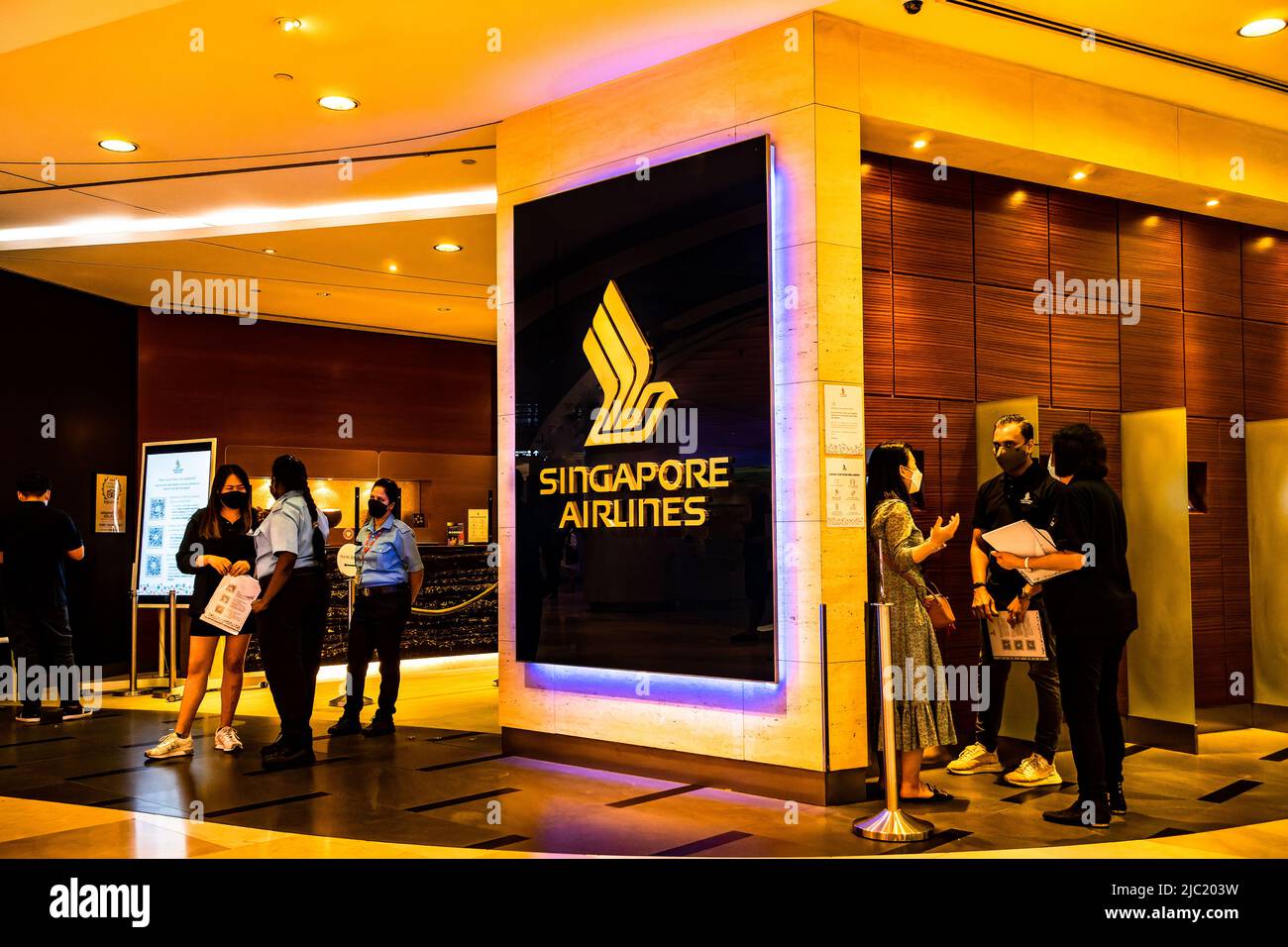 Singapore Airlines Service Centre ION. Stockfoto