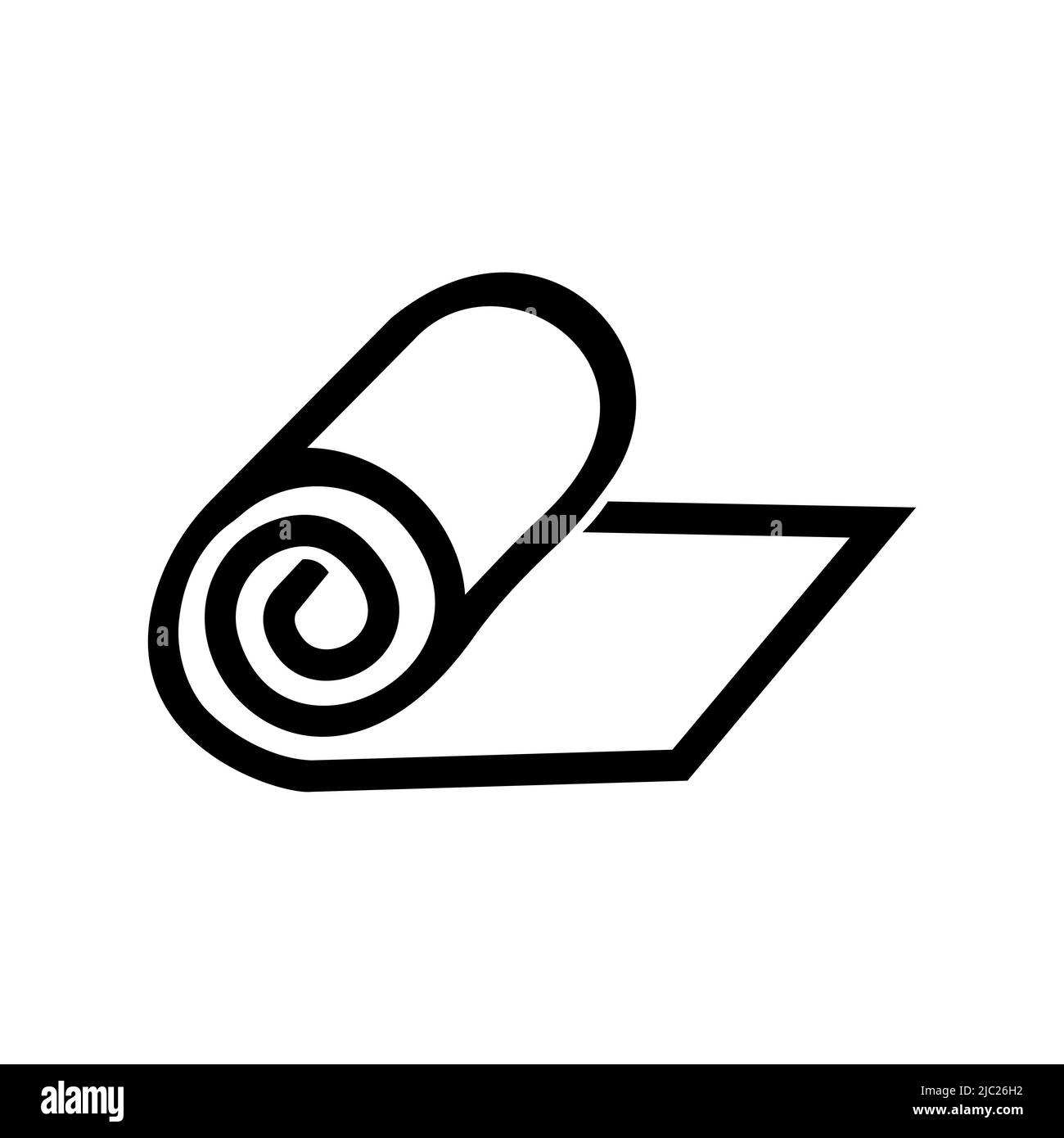 Umrissvektor für MAT-Symbol. Yoga-Teppich. Fitnessrolle Stock Vektor