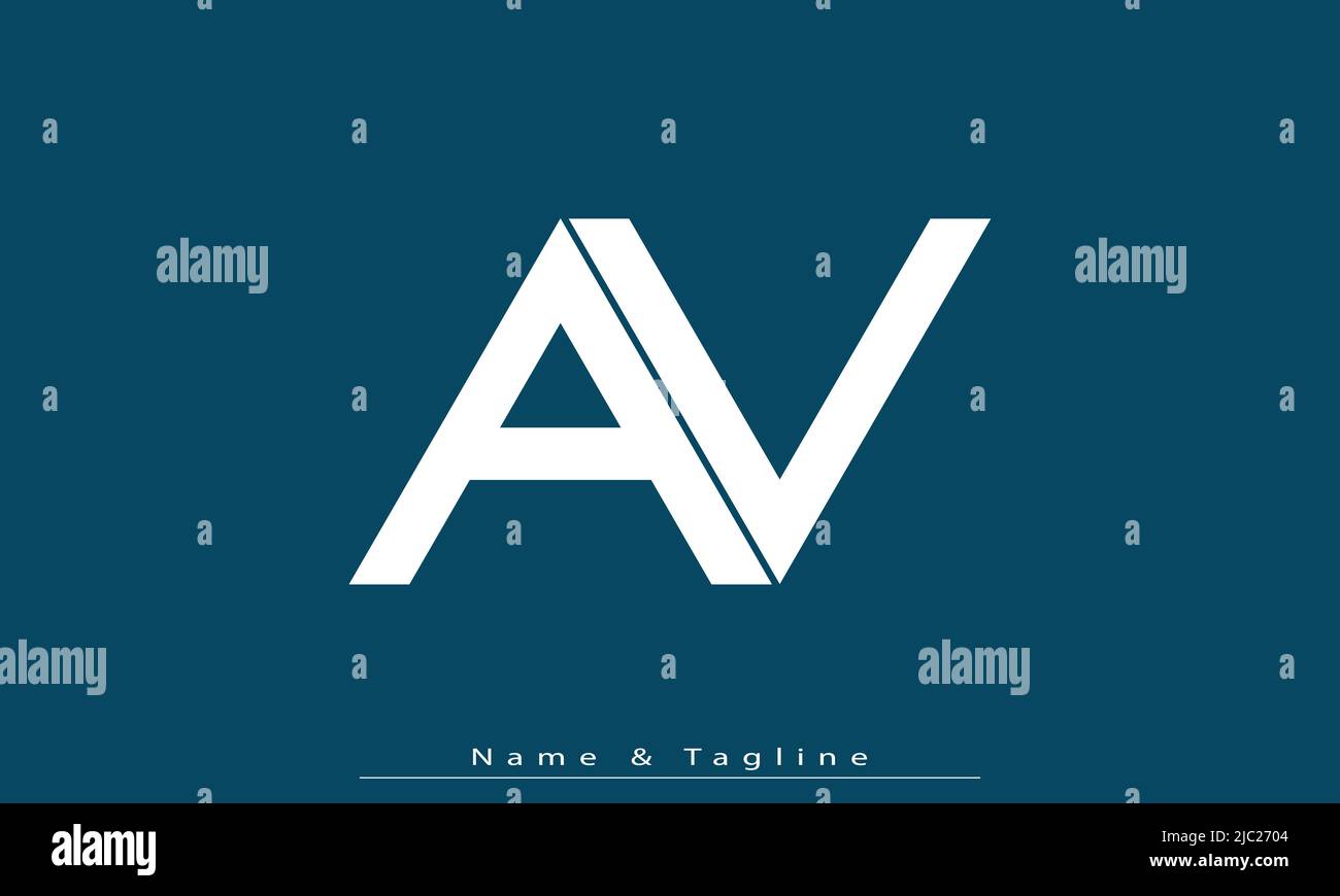 Buchstaben Buchstaben Initialen Monogramm Logo AV, VA Stock Vektor