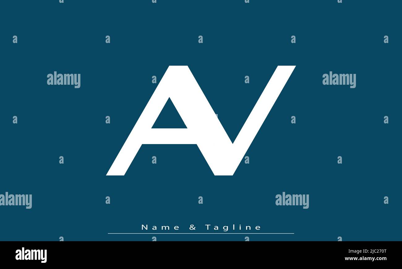 Buchstaben Buchstaben Initialen Monogramm Logo AV, VA Stock Vektor