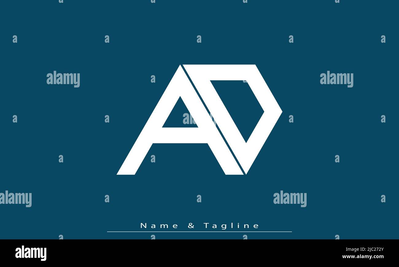 Alphabet Buchstaben Initialen Monogramm Logo AD , da Stock Vektor