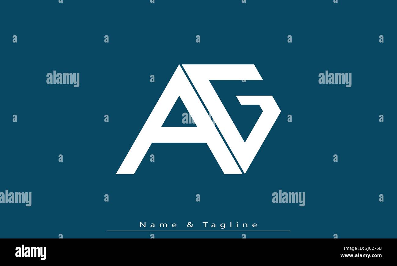 Alphabet Buchstaben Initialen Monogram Logo AG , GA Stock Vektor
