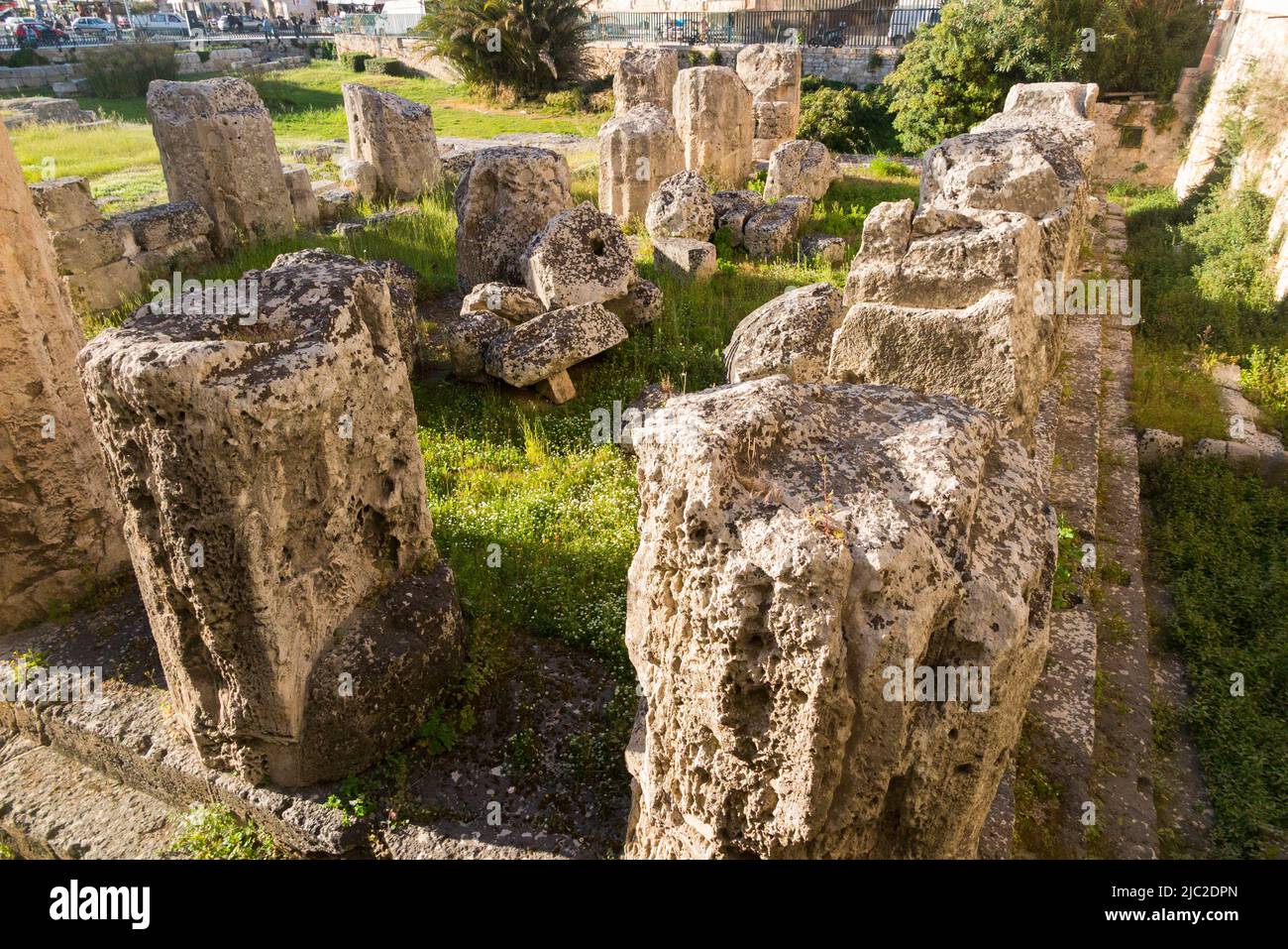 Ruinen des Apollotempels / tempio di Apollo in Largo XXV Luglio, 96100 Siracusa SR, Insel Ortigia, Siracusa in Sizilien, Italien (129) Stockfoto