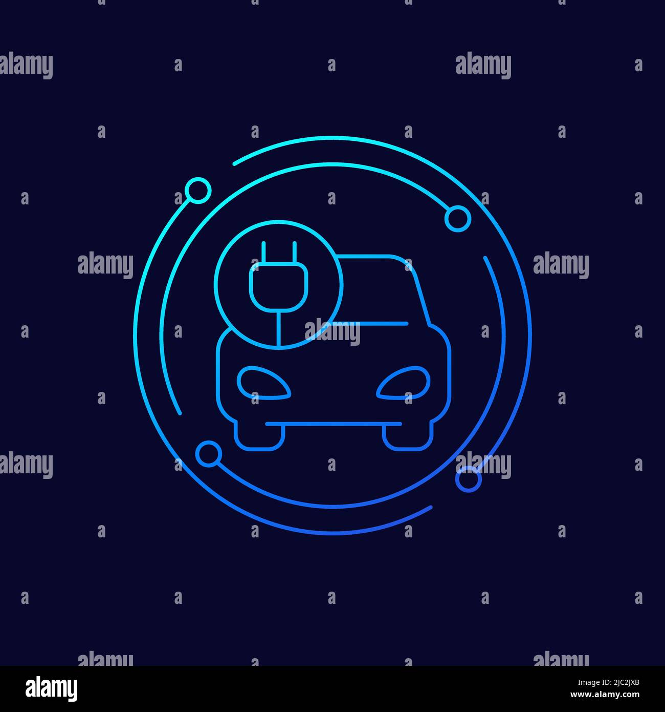 Auto und elektrische Steckerlinie Symbol, Vektor Stock Vektor