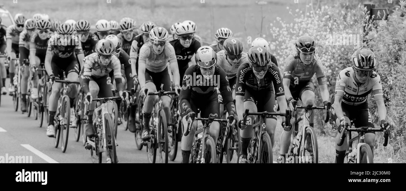 Die Damen-Radtour uk 2022, Etappe 4 zwischen Wrexham und Welshpool Wales. Bilder in der Nähe von Montgomery Nr Welshpool. Stockfoto Die Damen-Radtour uk 2022, Etappe 4 zwischen Wrexham und Welshpool Wales. Bilder in der Nähe von Montgomery Nr Welshpool. Stockfoto