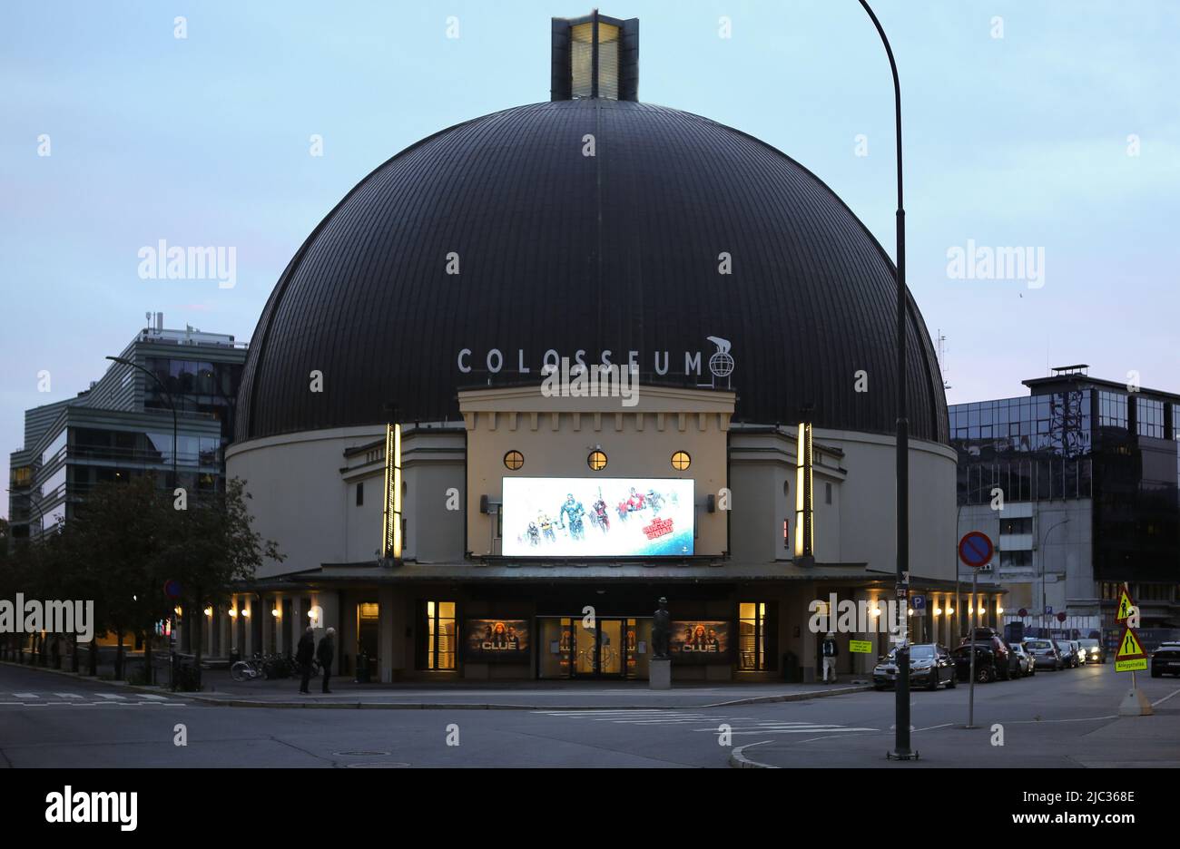 Das Colosseum kino ist eines der größten Kinos der Welt, es brannte 1963 aus und wurde vom pritzker-prämierten Architekten Sverre Fehn umgebaut. Stockfoto