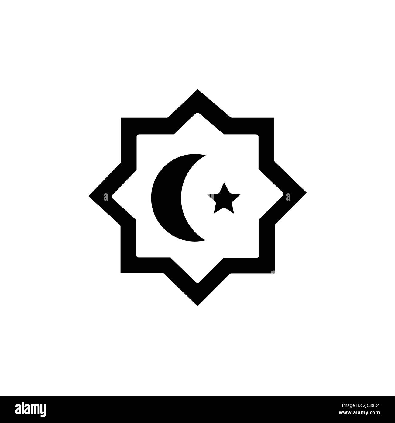 Islamische Religion Linienfarbe Symbol. Isoliertes Vektorelement. Stock Vektor