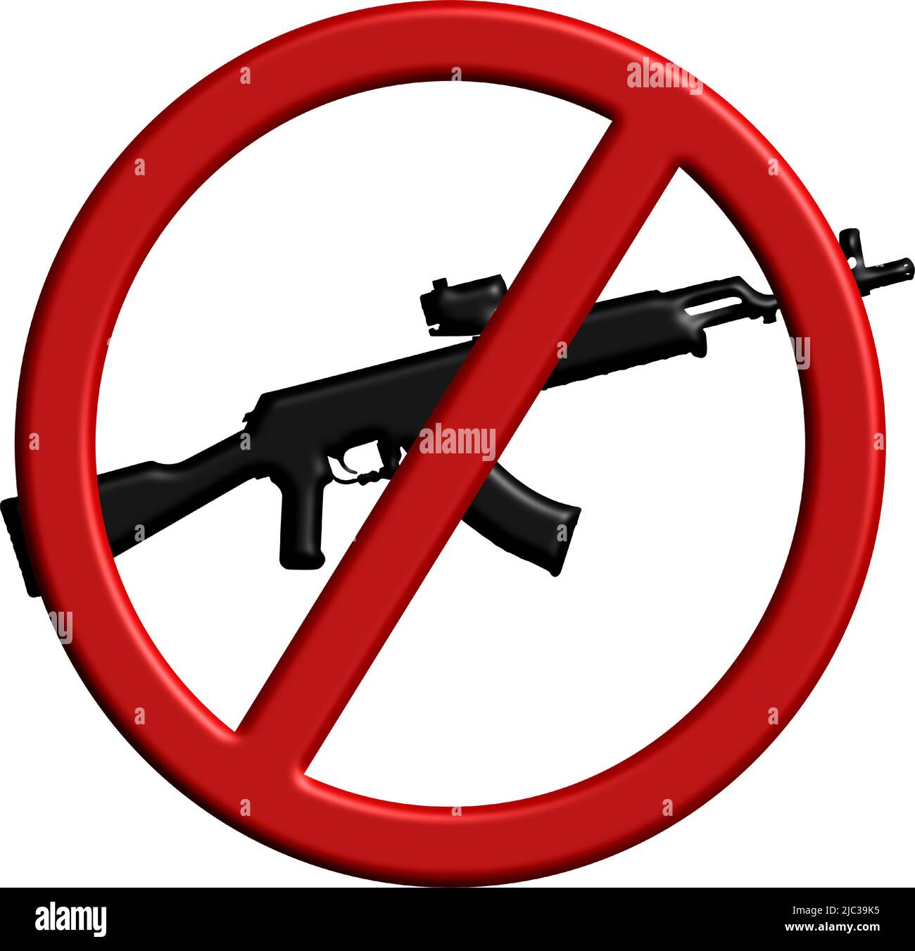 Gewehrkontrolle Sturmgewehr Verbot Abbildung 3D Stock Vektor