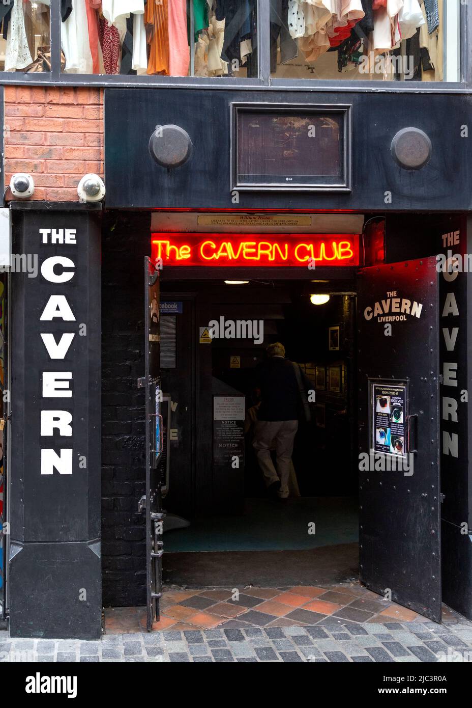 The Cavern, ein berüchtigter Club, in dem die Beatles in Liverpool spielten. Stockfoto