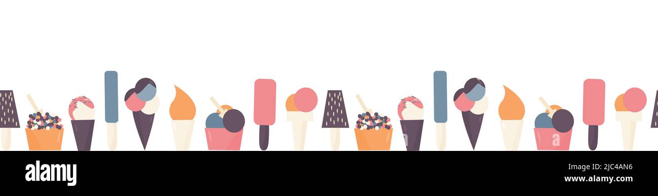 Nahtloses Muster mit verschiedenen Eissorten Stock Vektor