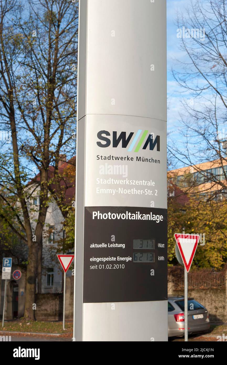 Photovoltaikanlage SWM Stadtwerke München, EmmyNoetherStr. 2, München, Bayern, Deutschland