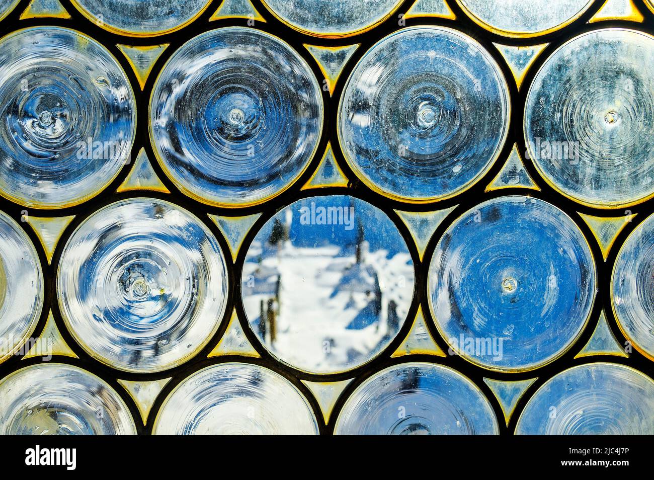 Bullauge, St. Pelagius, neugotische Kirche, Weitnau, Allgäu, Bayern, Deutschland Stockfoto