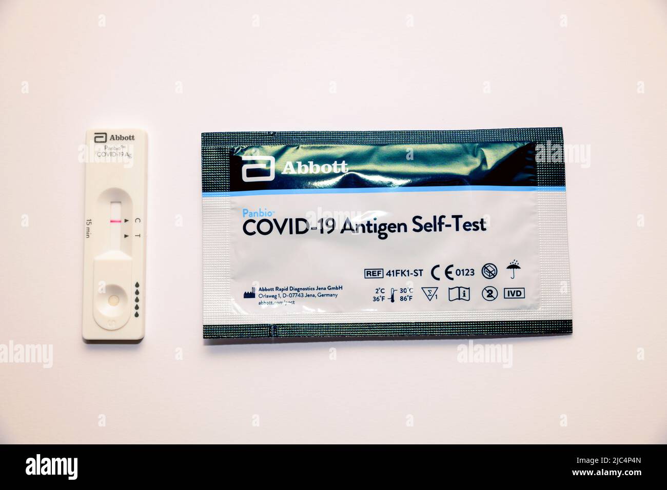 Covid - 19 Antigen SelfTest Kits, kostenlos an die Öffentlichkeit in Hongkong, Hongkong und China gegeben. Stockfoto