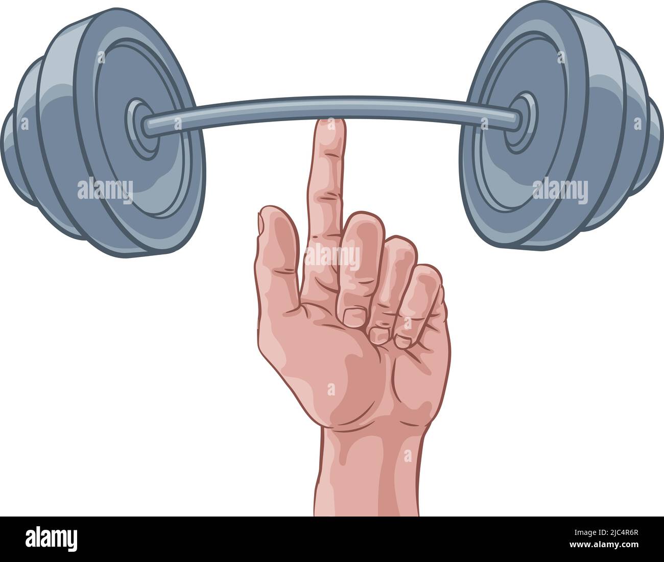 Gewichtheben Hand Finger Holding Langhantel Konzept Stock Vektor