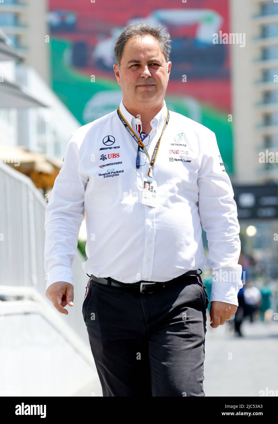 Baku, Aserbaidschan. 10.. Juni 2022. Ron Meadows (GBR, Mercedes-AMG Petronas F1 Team), großer Preis von Aserbaidschan F1 auf dem Baku City Circuit am 10. Juni 2022 in Baku, Aserbaidschan. (Foto von HIGH TWO) Quelle: dpa/Alamy Live News Stockfoto