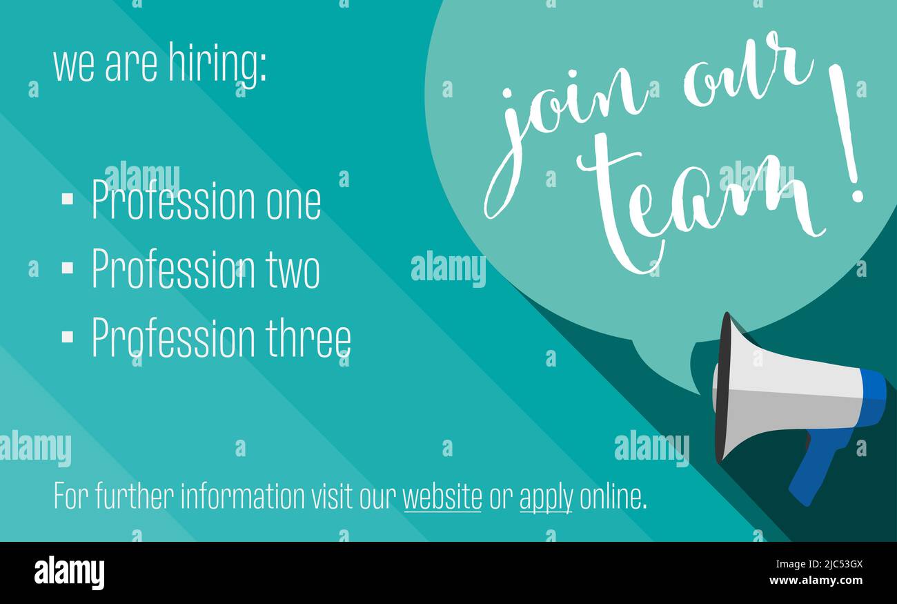 Job-Anzeige-Vorlage für Website oder Social Media, Job-Möglichkeiten-Konzept, Vektor-Illustration Stock Vektor
