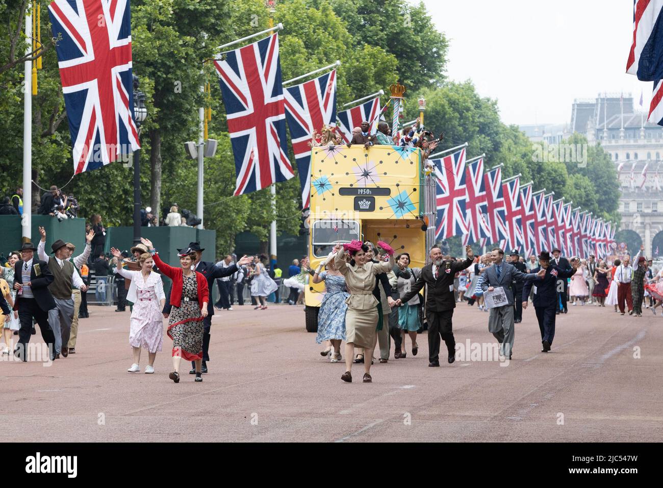5.. Juni 2022 - Queen Elizabeth's Platinum Jubilee Pageant on the Mall in London, UK Stockfoto