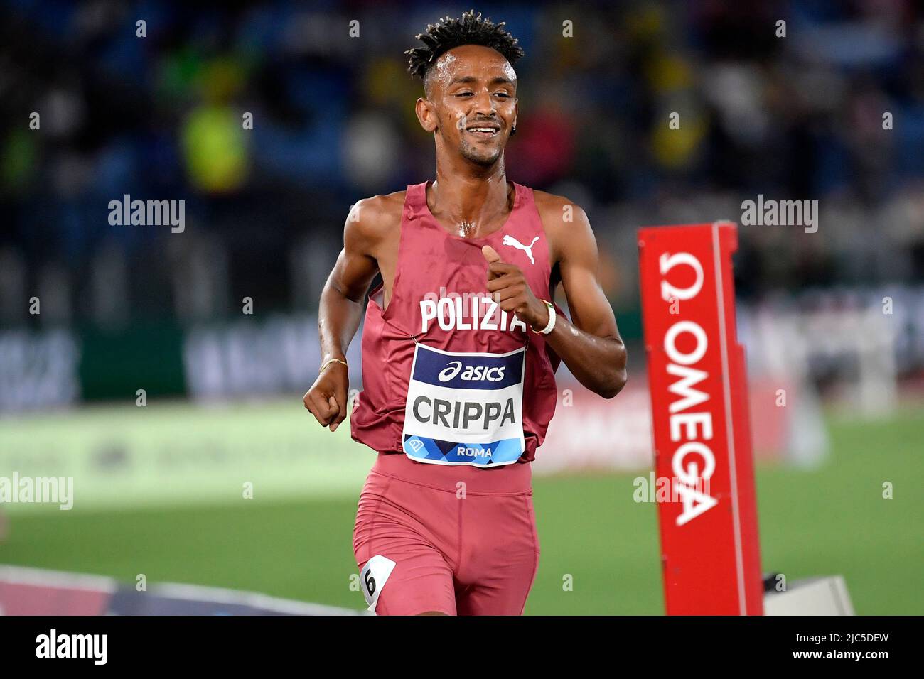 Yemaneberhan Crippa aus Italien tritt am 5000m während der Goldenen Gala der IAAF Diamond League im Olympiastadion in Rom (Italien) am 9.. Juni 20 an Stockfoto