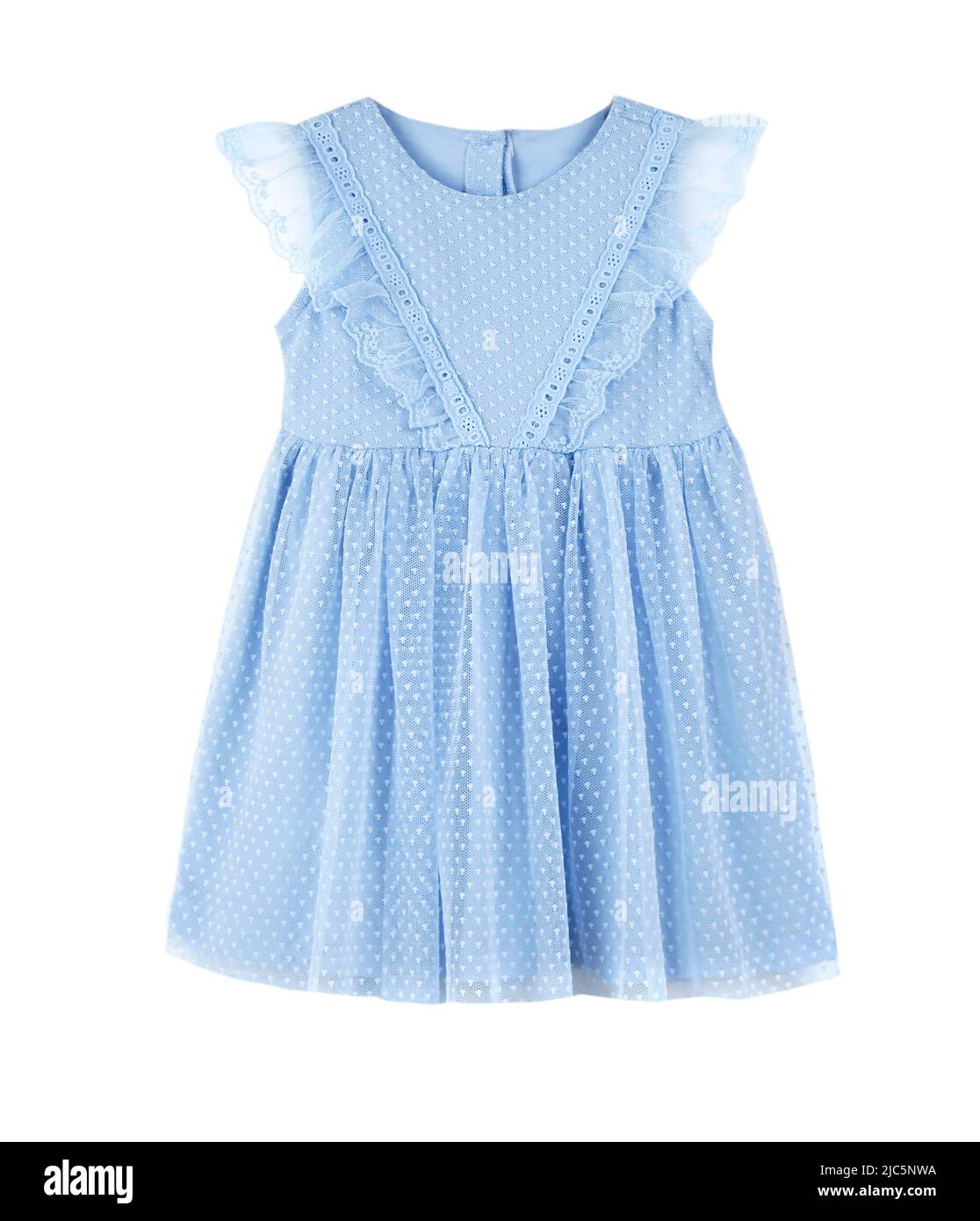 Blau Kind Mädchen Party elegantes Kleid isoliert.Kind clothes.Beautiful Kind Sommerkleidung. Stockfoto