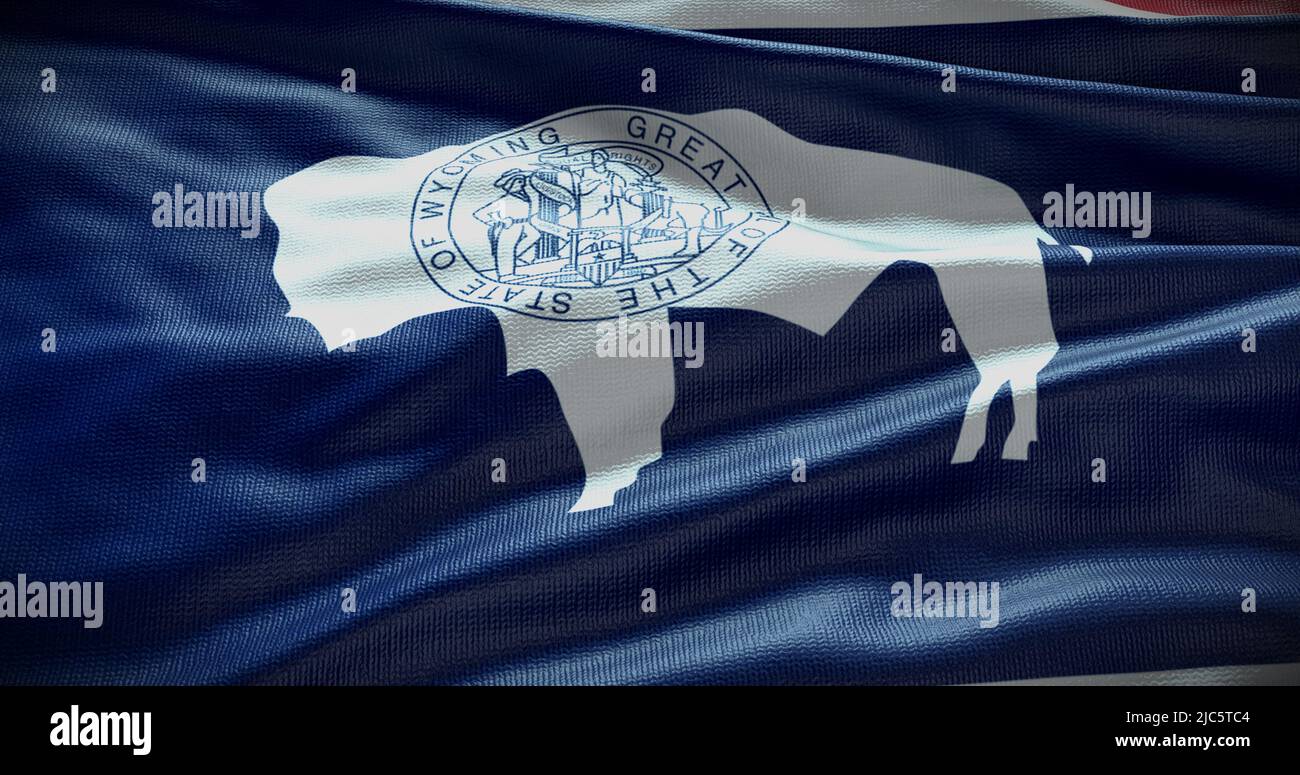 Abbildung des Hintergrunds der Staatsflagge von Wyoming, Hintergrund des USA-Symbols. Stockfoto