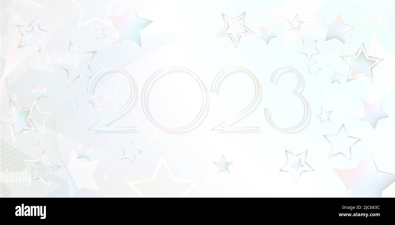 Frohes neues Jahr 2023 weiche Farben Grußkarte Stockfoto