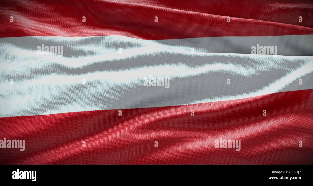 Hintergrunddarstellung der österreichischen Nationalflagge. Symbol des Landes. Stockfoto