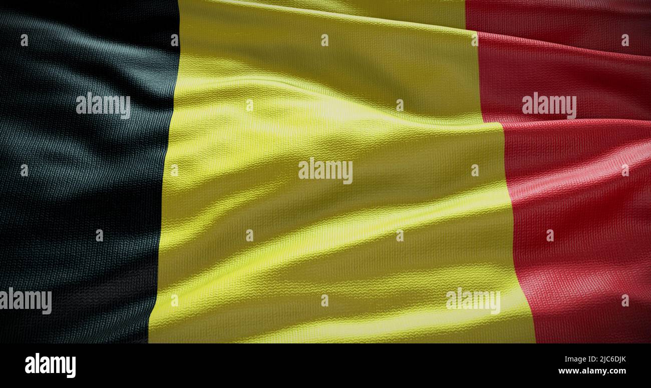 Hintergrunddarstellung der belgischen Nationalflagge. Symbol des Landes. Stockfoto