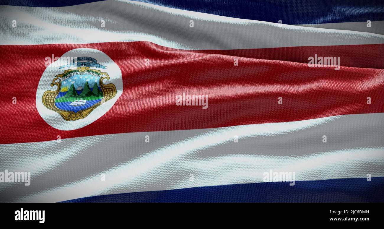 Hintergrunddarstellung der Nationalflagge Costa Ricas. Symbol des Landes. Stockfoto