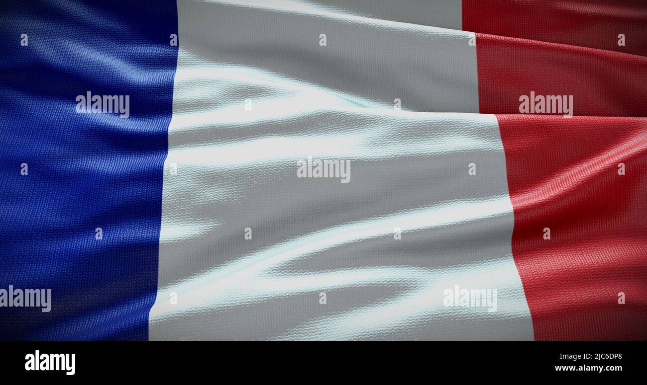 Hintergrunddarstellung der französischen Nationalflagge. Symbol des Landes. Stockfoto