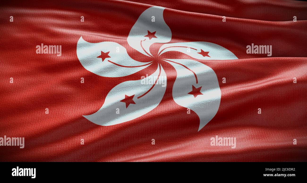 Hintergrunddarstellung der Nationalflagge Hongkongs. Symbol des Landes. Stockfoto