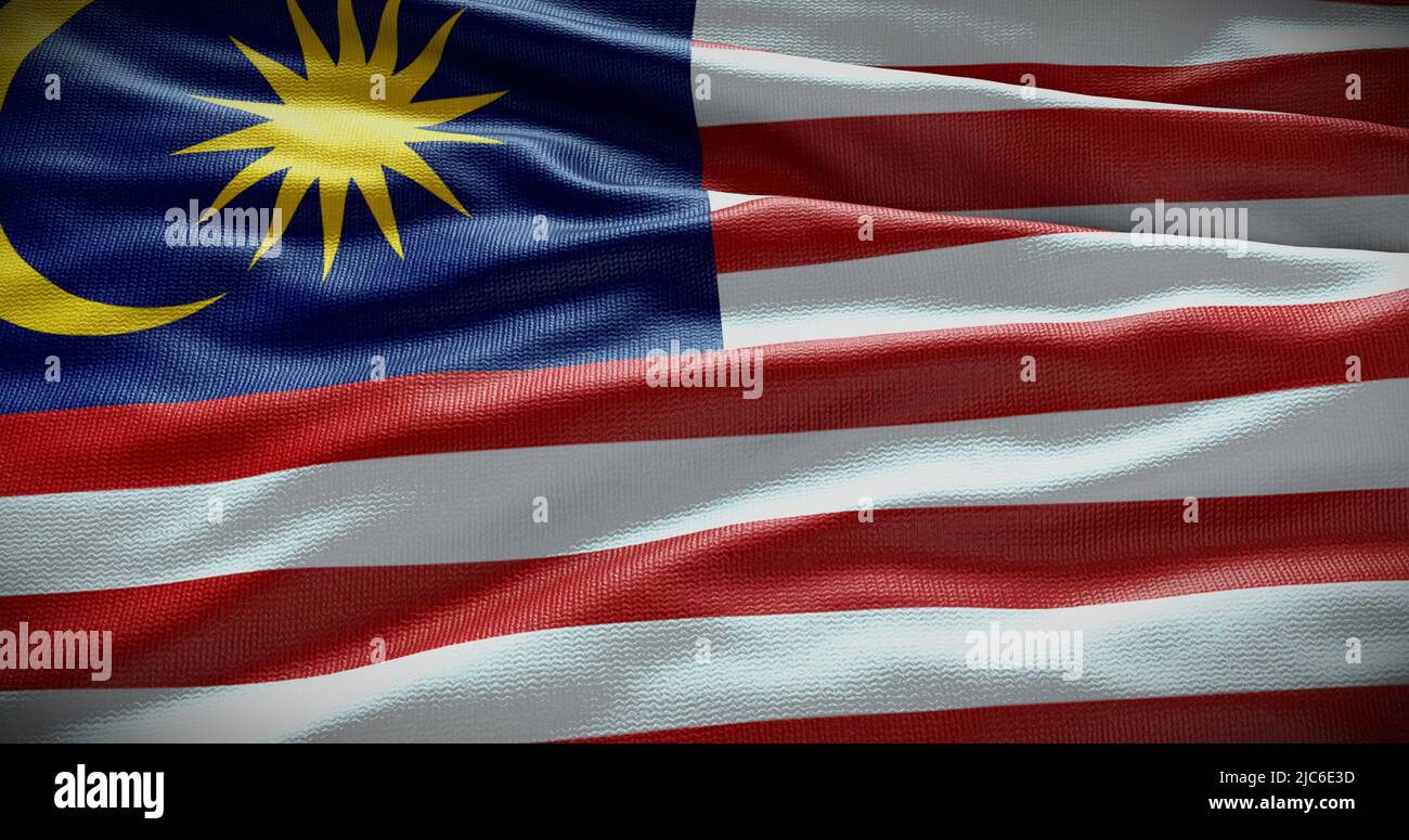 Malaysische Nationalflagge im Hintergrund. Symbol des Landes. Stockfoto