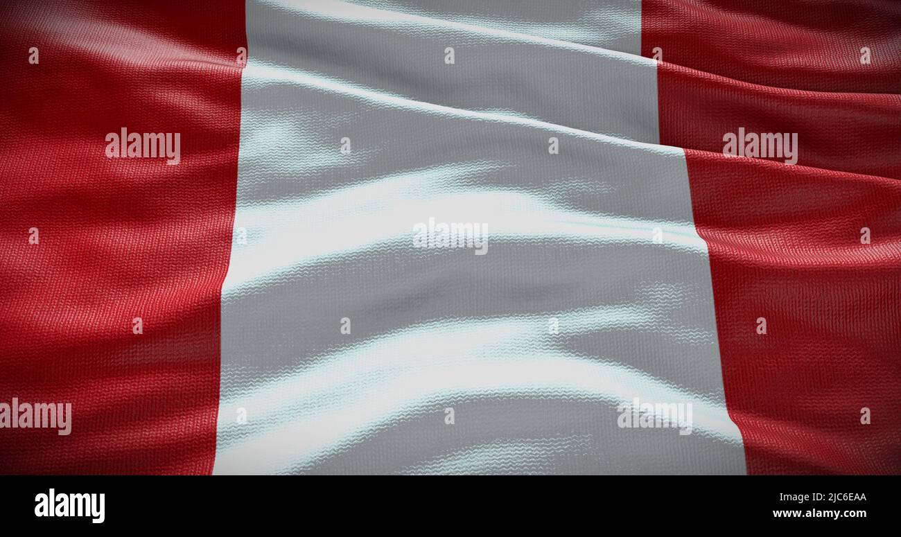 Hintergrunddarstellung der Nationalflagge von Peru. Symbol des Landes. Stockfoto