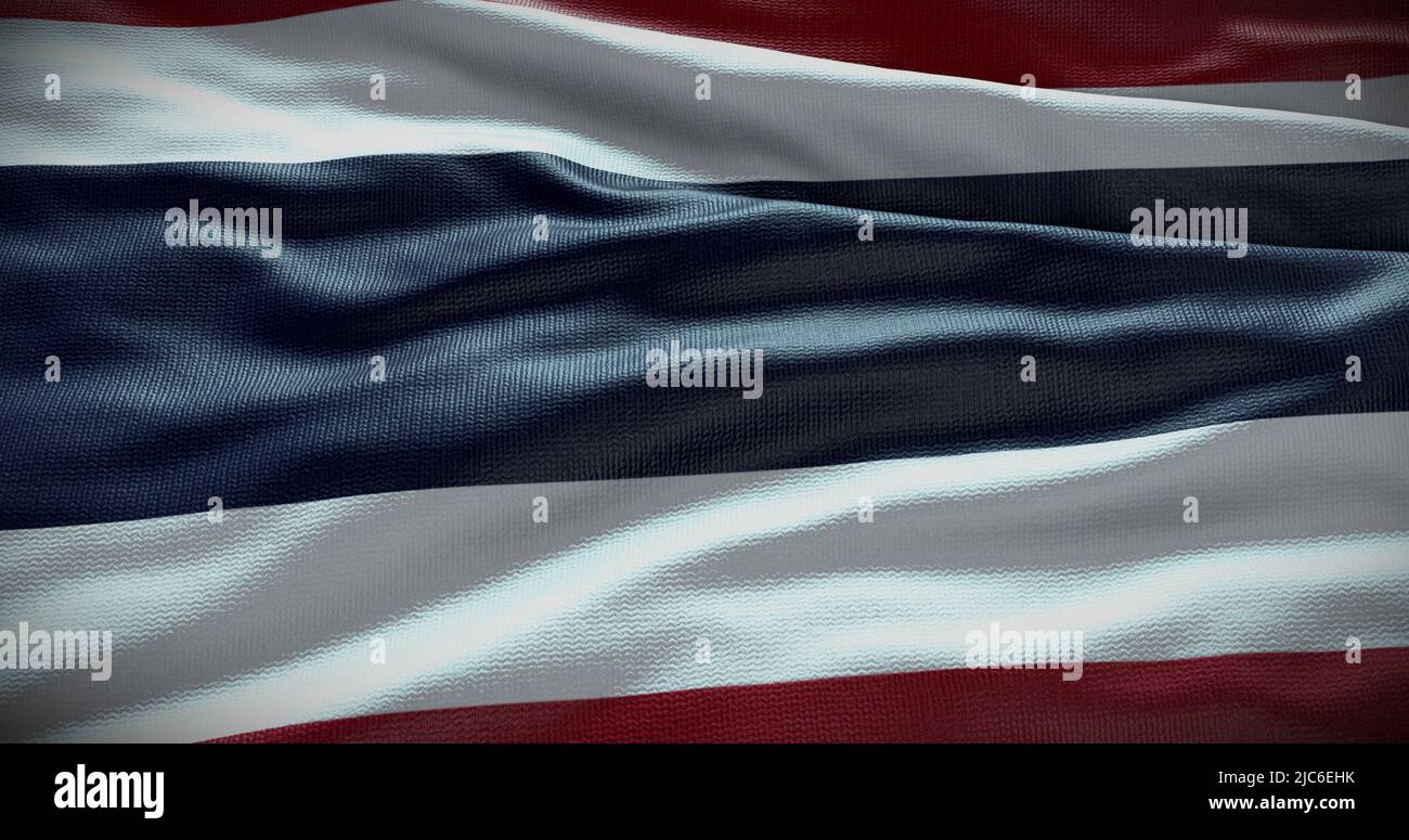 Hintergrunddarstellung der Nationalflagge Thailands. Symbol des Landes. Stockfoto