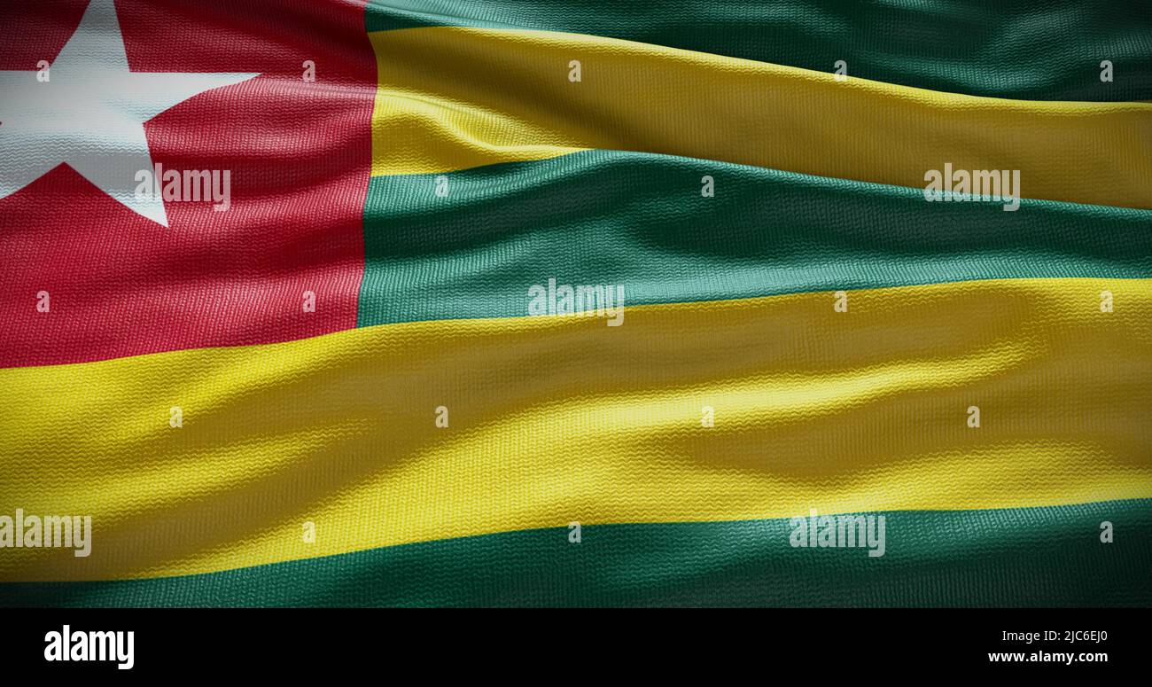 Hintergrund der Togo-Nationalflagge. Symbol des Landes. Stockfoto