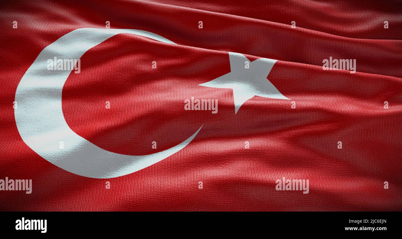 Hintergrunddarstellung der türkischen Nationalflagge. Symbol des Landes. Stockfoto