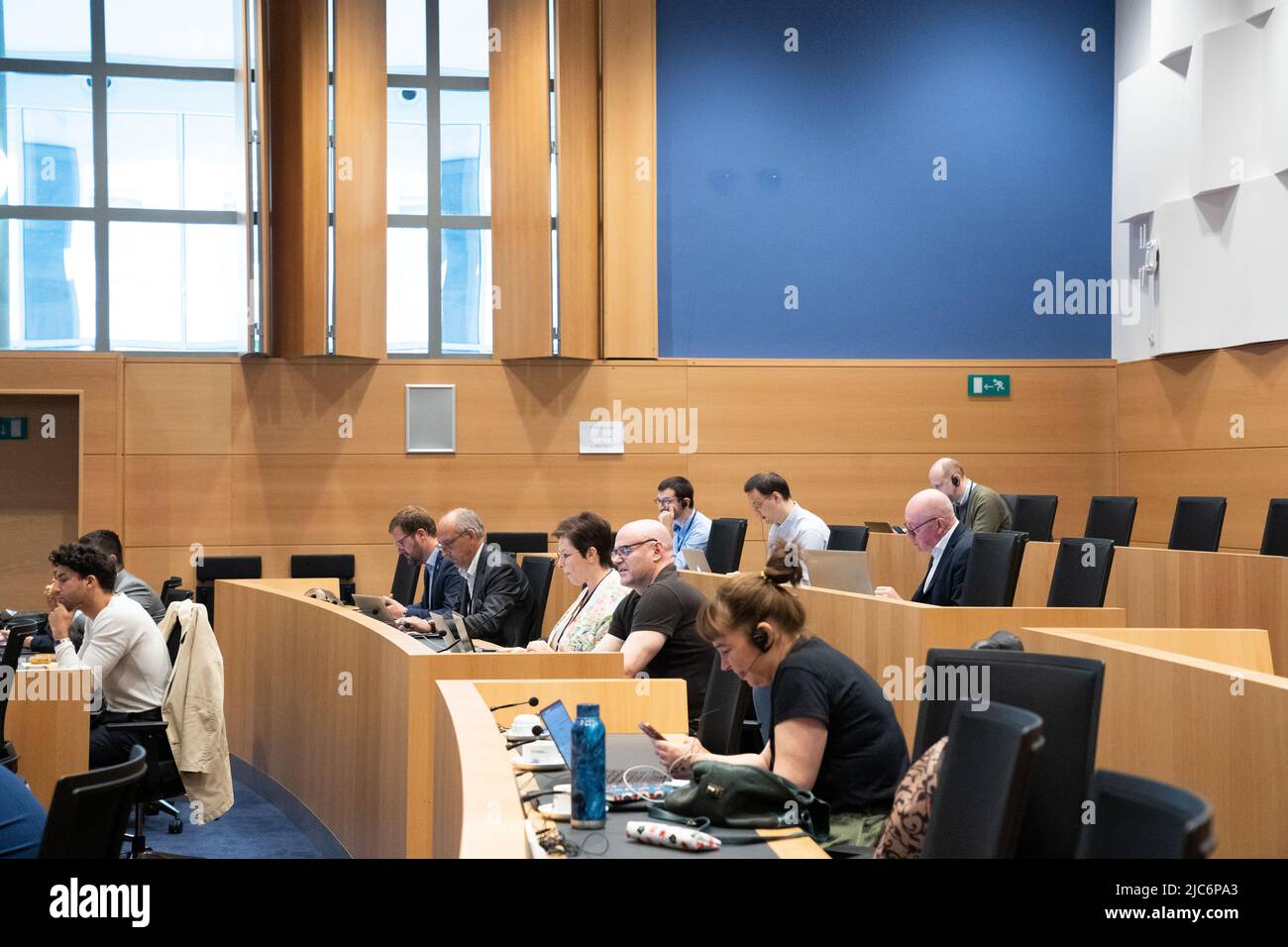 Brüssel, Belgien. 10.. Juni 2022. Illustration Aufnahme während einer Sitzung einer sonderkommission für den Unabhängigen Staat Kongo und die belgische Kolonialvergangenheit (Kongo, Ruanda und Burundi) im Bundestag in Brüssel, Freitag, 10. Juni 2022. BELGA FOTO JULIETTE BRUYNSEELS Kredit: Belga Nachrichtenagentur/Alamy Live News Stockfoto