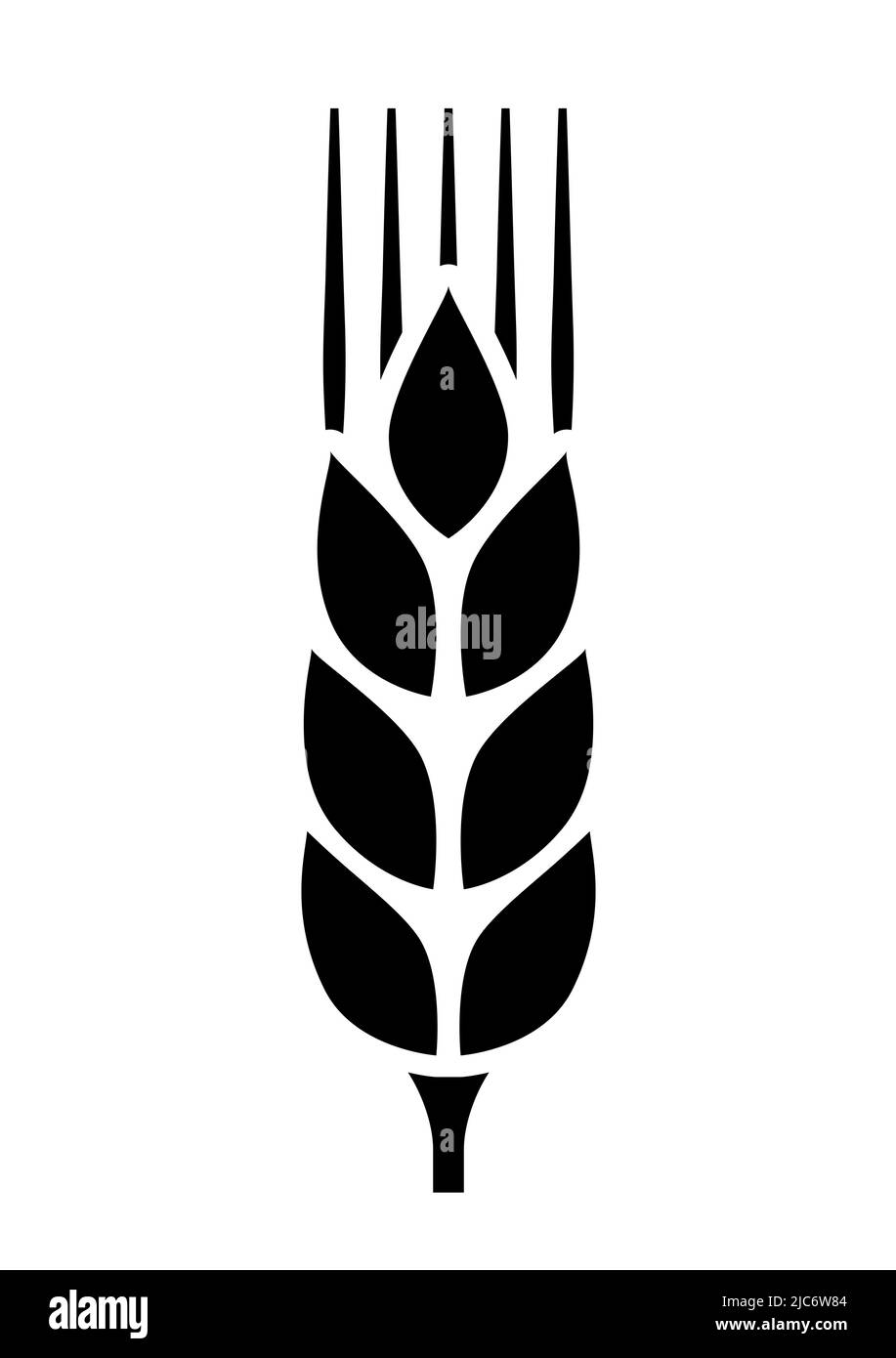 Symbol für die Vektordarstellung „reife Weizen- oder Getreideohren“ in der Landwirtschaft Stock Vektor