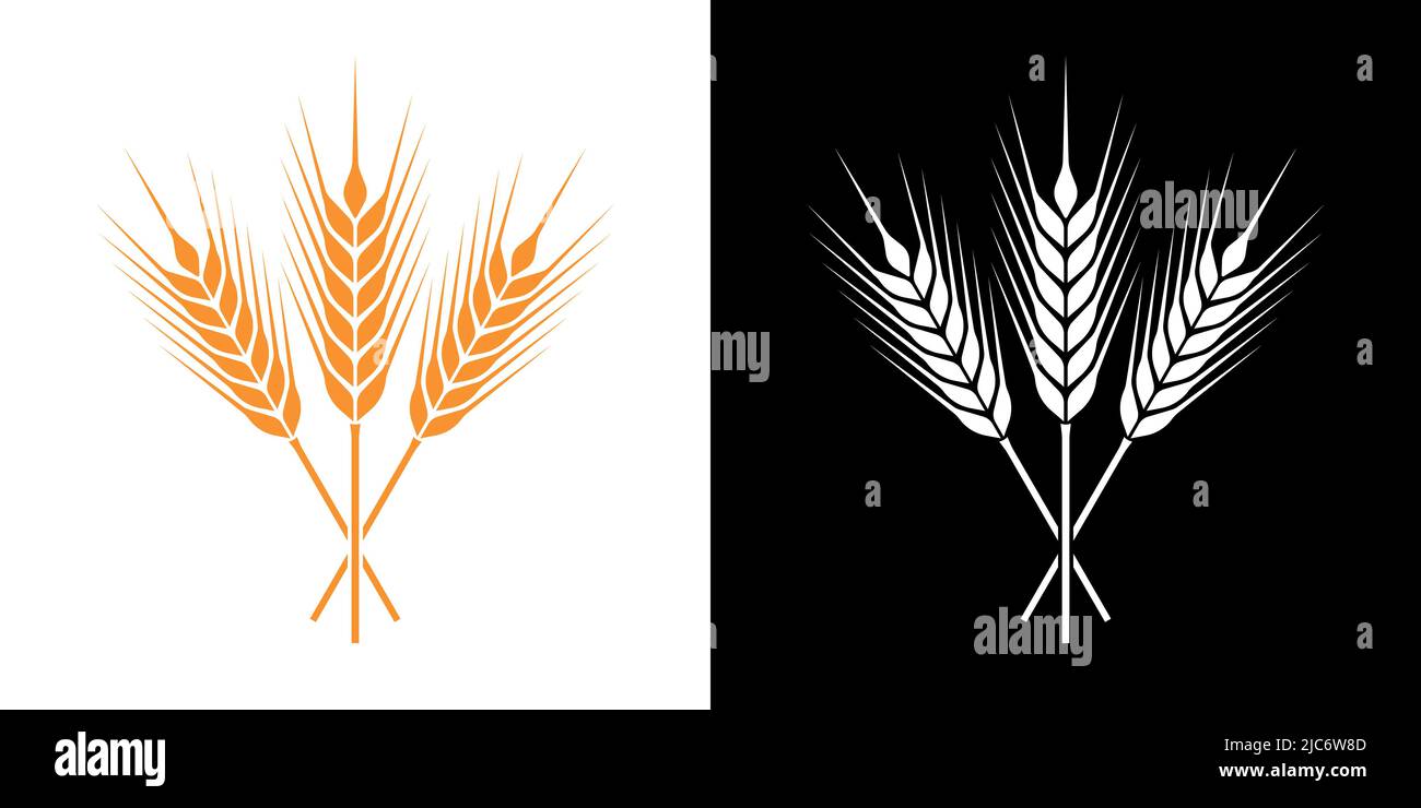 Symbol für Getreide und Vektorgrafik für Gerstenpflanzenlandwirtschaft Stock Vektor