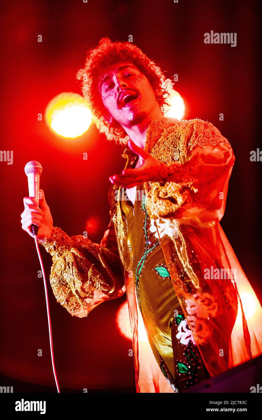 Mailand Italien. 09. Juni 2022. Die amerikanische Band GRETA VAN FLEET spielt live auf der Bühne des Ippodromo SNAI La Maura während des 'I-Days Festival 2022'. Stockfoto