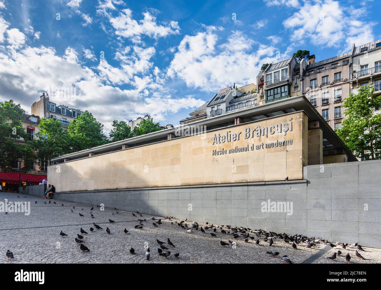 Modernes Äußeres des Ateliers Brancusi, Place Georges Georges Centre, Paris 4, Frankreich. Stockfoto