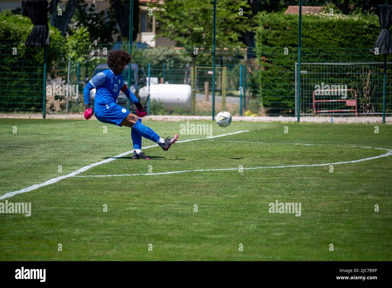 Mallemort, Frankreich. 10.. Juni 2022. GUARINO Kary während des Maurice Revello Turniers 2022, Under 21 Festival International Espoirs, 7. und 8. Platz Fußballspiel zwischen Panama U-23 und Komoren U-20 am 10. Juni 2022 im Stade d´Honneur in Mallemort, Frankreich - Foto Florian Frison / DPPI Kredit: DPPI Media/Alamy Live News Stockfoto