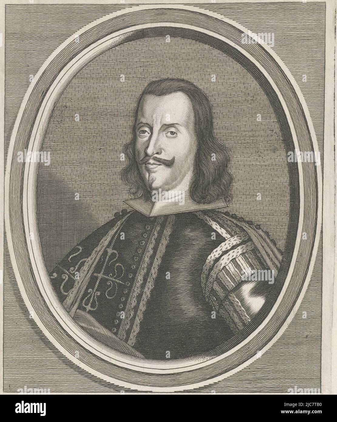 Porträt von Gaspar de Bracamonte y Guzman, Graf von Penaranda. Unten am Rand sein Titel und seine Funktion auf Italienisch. Porträt von Gaspar de Bracamonte y Guzman, Druckerei: Cornelis Meyssens, (auf Objekt erwähnt), Verleger: Giovanni Battista Hacque, (möglicherweise), Wien, 1670 - 1674, Papier, Gravur, H 247 mm × B 166 mm Stockfoto