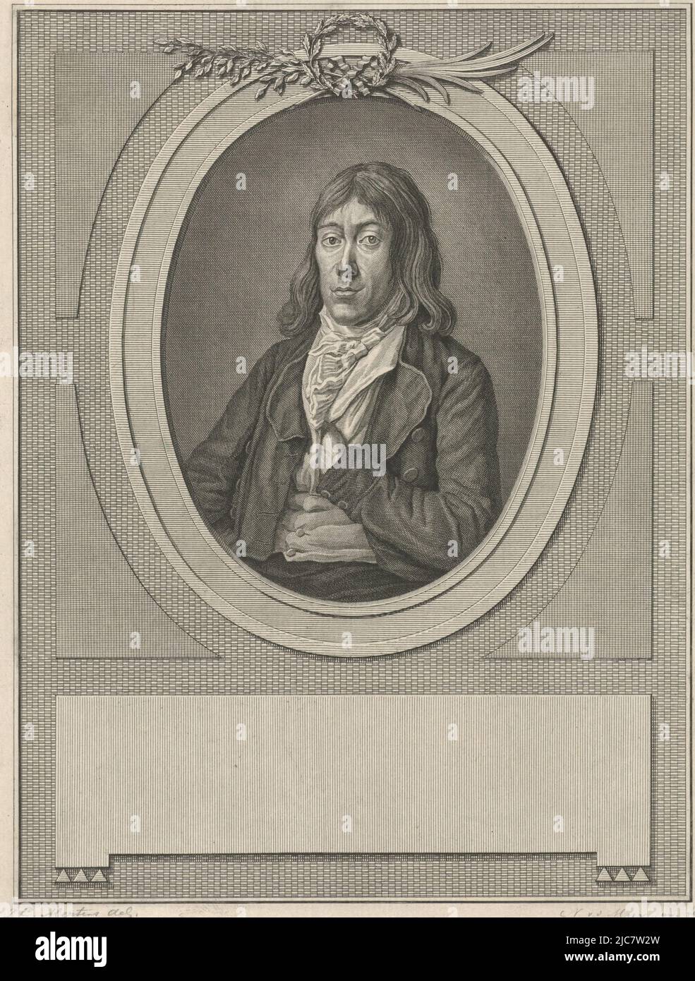 Porträt von Dirk Hoitsma, Mitglied der Provinzregierung von Holland. Porträt von Dirk Hoitsma, Druckerei: Noach van der Meer (II), Zeichner: Johannes Cornelis Mertens, Amsterdam, 1797, Papier, Radierung, H 279 mm × B 208 mm Stockfoto