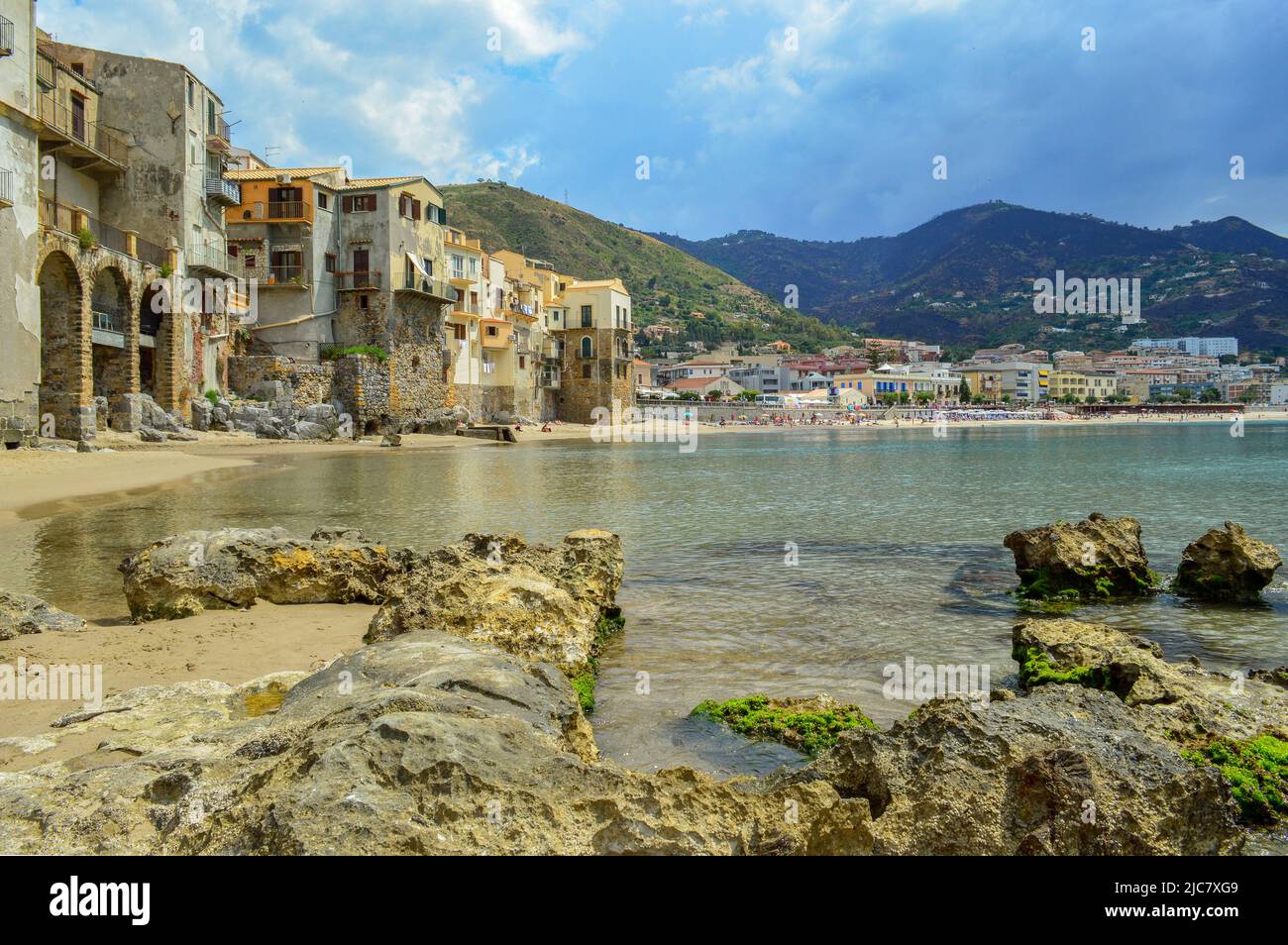 Cefalù Landschaft Stockfoto